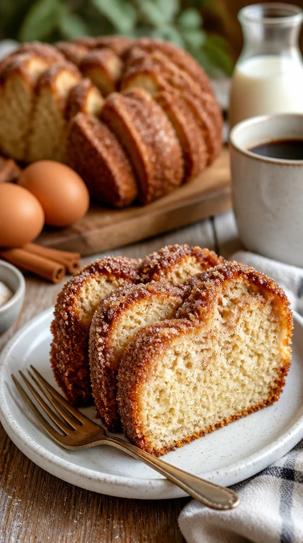 Frisches Zimt-Zucker-Brot auf einem Holzbrett