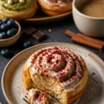 Frisch gebackene Zimtschnecken mit Zimt und Zucker