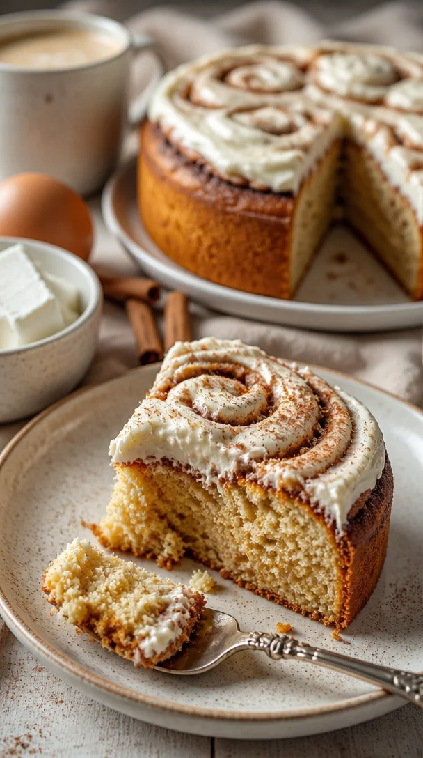Saftiger Zimtschneckenkuchen mit Zimt-Zucker-Füllung auf einem Teller