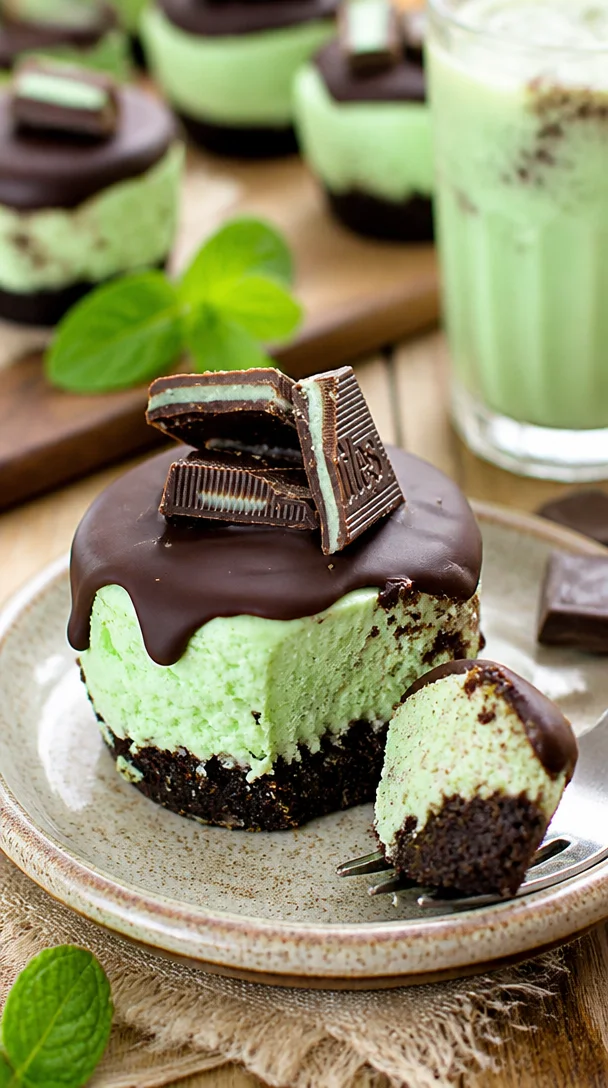 Andes Minz-Mini-Käsekuchen auf einem Teller, perfekt für Desserts
