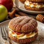 Apfelcider-Whoopie-Pie-Kekse auf einem Teller