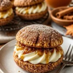 Leckere Apfelwein Whoopie-Pie-Kekse auf einem Teller