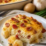 Leckeres Bacon-Cheddar-Gratin mit Kartoffeln aus dem Ofen