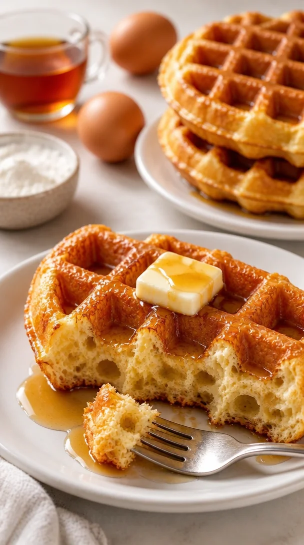 Leckere belgische Waffeln nach einem traditionellen Waffelrezept