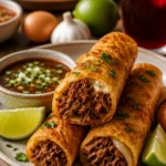 Birria Frühlingsrollen mit saftigem Fleisch und würziger Füllung