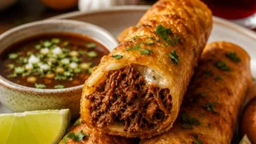 Birria Frühlingsrollen mit saftigem Fleisch und würziger Füllung