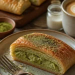 Blättrige Bäckereipasteten auf einem Tisch, frisch gebacken und goldbraun.