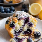 Blaubeermuffins mit Joghurt, frisch gebacken und voller Blaubeeren