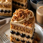 Köstlicher brauner Zuckerkuchen mit appetitlicher Glasur