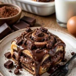 Leckere Brownie-Teig Zimtschnecken frisch gebacken und dekoriert.
