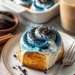 Cremige Oreo Zimtschnecken mit Sahne und Schokoladengeschmack