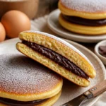 Leckeres Dorayaki mit süßer Füllung auf einem Teller