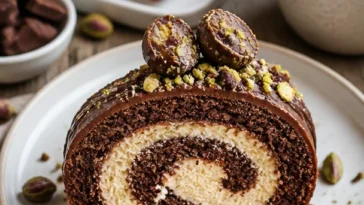Dubai Schokoladenrollen-Kuchen - ein köstlicher Genuss aus Schokolade
