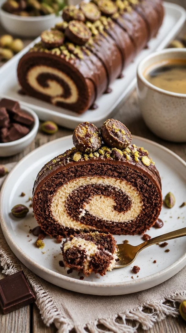 Dubai Schokoladenrollen-Kuchen - ein köstlicher Genuss aus Schokolade