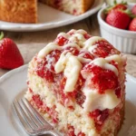 Erdbeer-Erdbeben-Kuchen mit frischen Erdbeeren und lockerem Teig