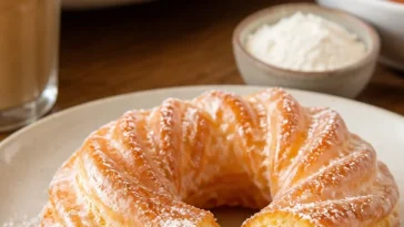 Gebackene französische Cruller-Donuts, die weich und lecker sind.