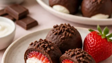 Gefrorene Erdbeer-Joghurt-Bites als erfrischender Snack für heiße Tage