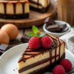 Cremiger Brownie-Käsekuchen mit Schokoladenteig und Käsefüllung