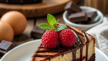 Cremiger Brownie-Käsekuchen mit Schokoladenteig und Käsefüllung