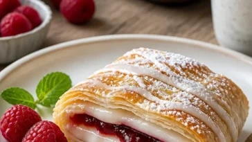 Hausgemachte Toaster Strudel mit fruchtiger Füllung auf einem Teller