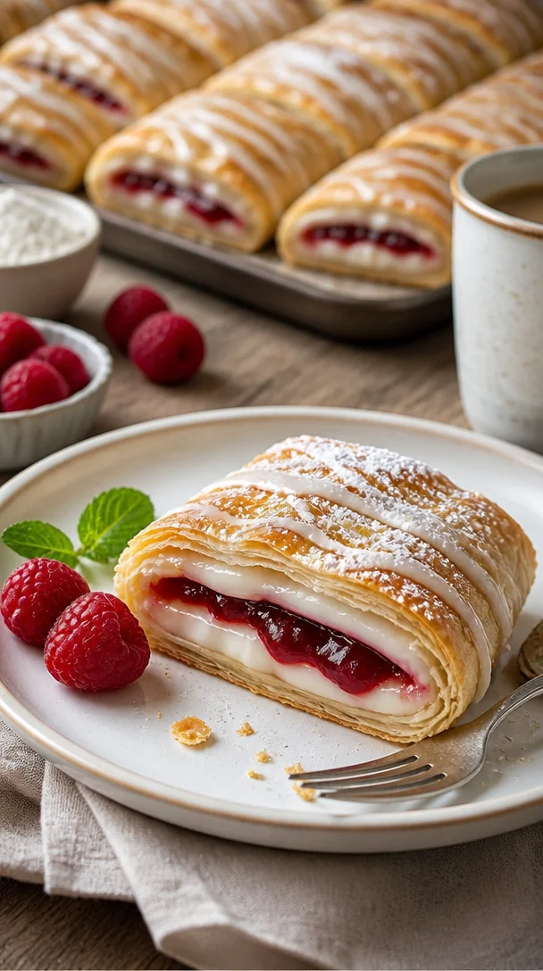 Hausgemachte Toaster Strudel mit fruchtiger Füllung auf einem Teller
