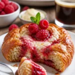 Himbeer-Cremekäse-Croissants auf einem Teller