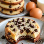 Käsekuchen Schokoladenkekse auf einem Teller, dekoriert mit Schokolade und Beeren.