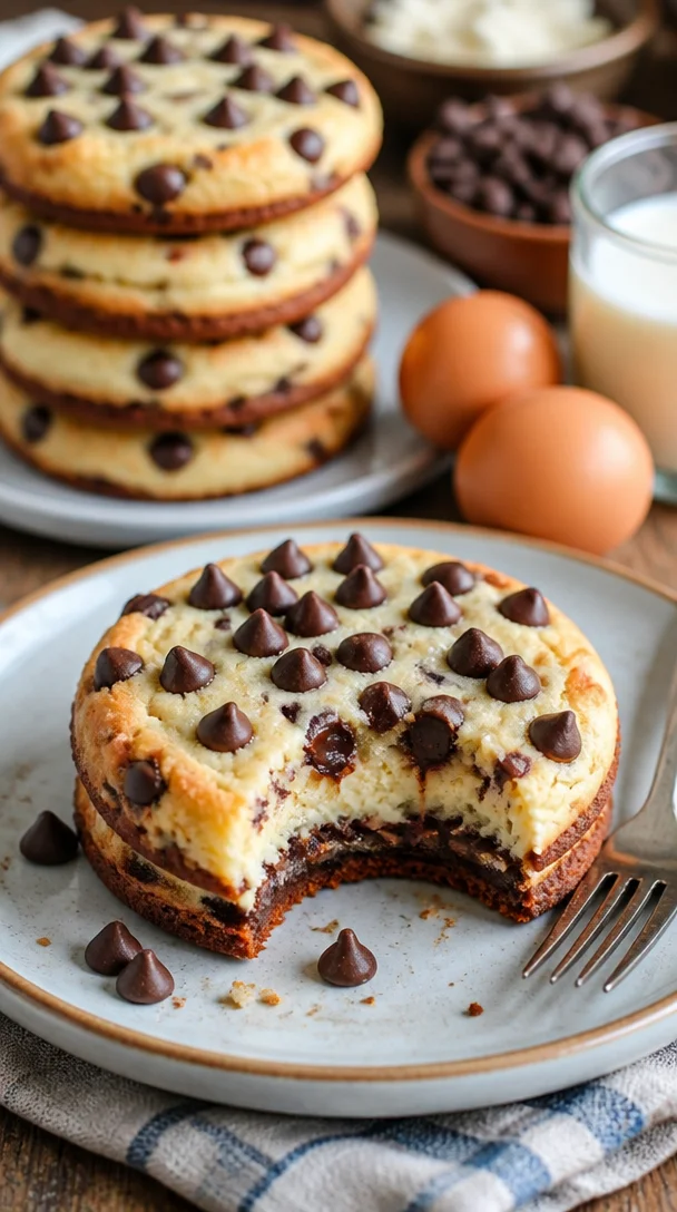 Käsekuchen Schokoladenkekse auf einem Teller, dekoriert mit Schokolade und Beeren.