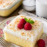 Ein köstlicher Kokosnusskuchen mit Kokosraspeln, perfekt für Naschkatzen