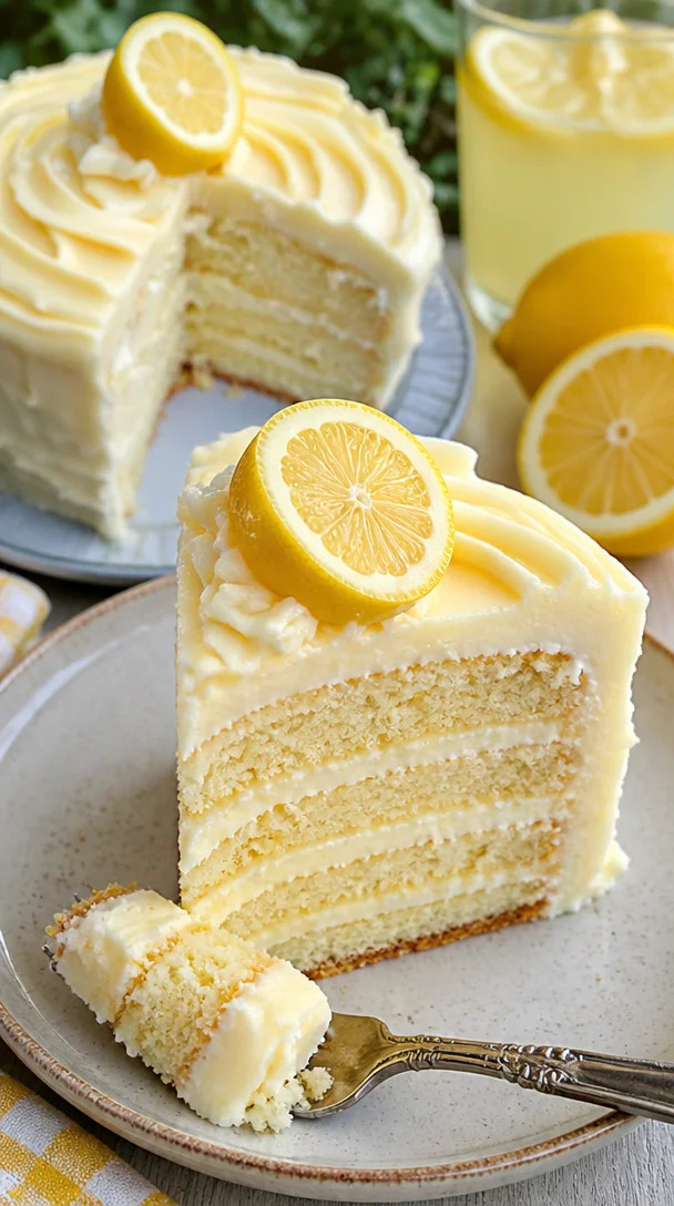 Leckere Lemon Cheesecake mit Zitrone und Sahne als perfektes Dessert.