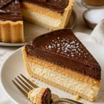 Millionärs-Käsekuchen mit einer cremigen Füllung und knusprigem Boden