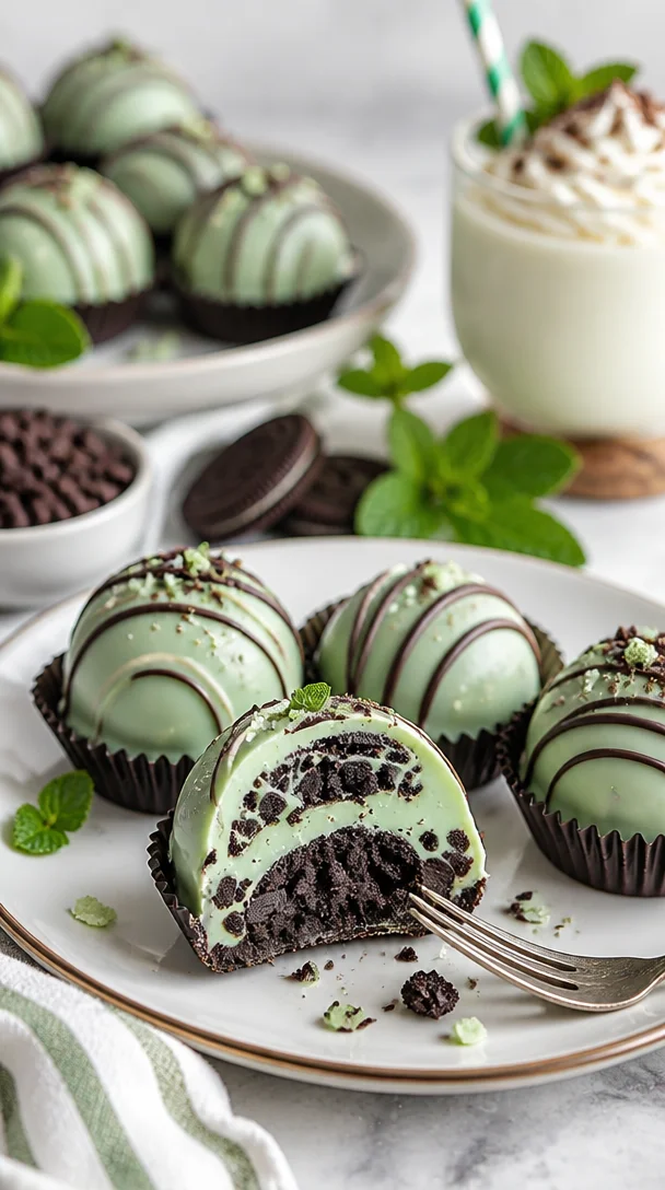 Mint Oreo-Trüffel - köstliche Schokoladenkugeln mit Minze und Oreo-Geschmack