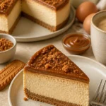 No-Bake Biscoff-Käsekuchen mit leckerer Biscoff-Creme und Keksboden