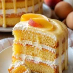 Pfirsich Buttermilch Pound Cake mit saftigen Pfirsichen und Buttermilch