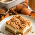 Snickerdoodle Käsekuchenriegel mit Zimt und Käsefüllung auf einem Teller