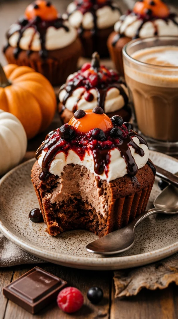 Spookige Schokoladenmousse, ein schauriges Dessert für Halloween