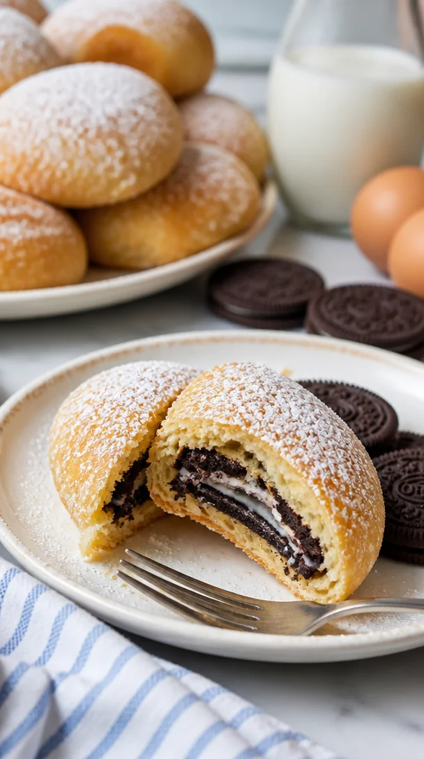 Frittierte Oreos aus der Heißluftfritteuse im Staatsmesse-Stil