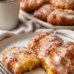 Südsüßpfirsich-Krapfen frisch gebacken mit fruchtiger Füllung