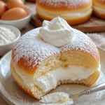 Koreanischer Milchcreme-Donut mit fluffiger Textur und köstlicher Füllung