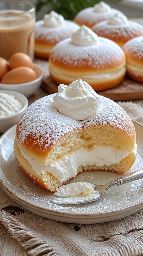 Koreanischer Milchcreme-Donut mit fluffiger Textur und köstlicher Füllung