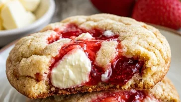 Erdbeerkäsekuchenplätzchen – leckere Dessert-Kreation mit frischen Erdbeeren