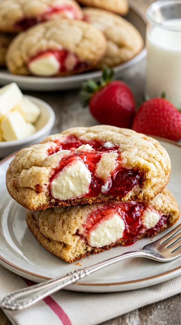 Erdbeerkäsekuchenplätzchen – leckere Dessert-Kreation mit frischen Erdbeeren