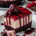 Vampirbiss Rotvelvet-Käsekuchen mit schokoladiger Kruste und cremigem Käsebelag