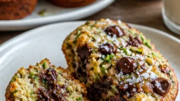 Zarte Schokoladen-Zucchini-Muffins mit brauner Butter auf einem Blech
