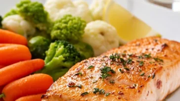 Airfryer Gericht mit gefrorenem Lachs, lecker zubereitet.
