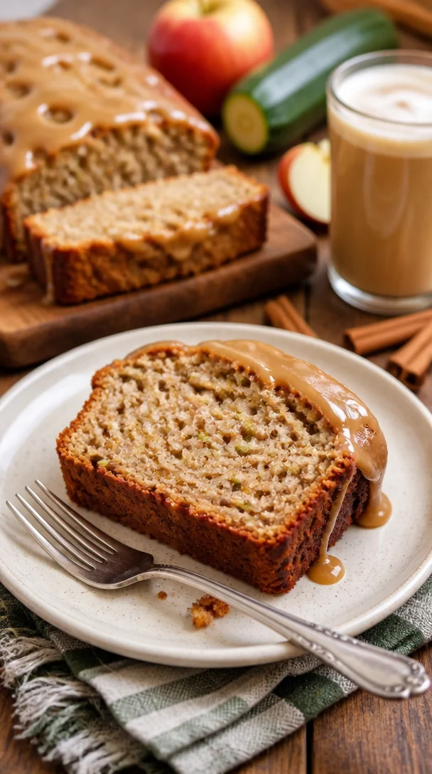 Apfel-Zucchini-Brot mit köstlichem braunem Zuckerguss