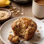 Bananen-Hafer-Muffins auf einem Küchentisch