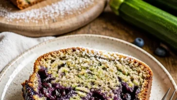 Blaubeer-Buttermilch-Zucchinibrot mit frischen Zutaten