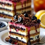 Blaubeer-Crunch-Riegel mit frischen Blaubeeren und knusprigen Zutaten