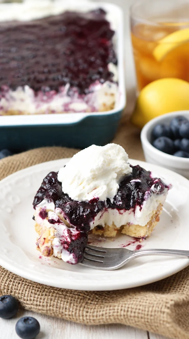 Blaubeer Yum Yum - köstliches Dessert mit frischen Blaubeeren